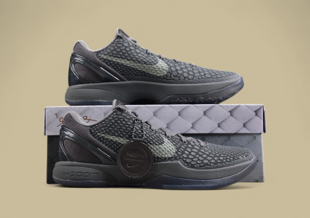Nike Kobe "Fade to Black" River Rock River Rock Sleek Monochrome Low-Top Basketball Shoe