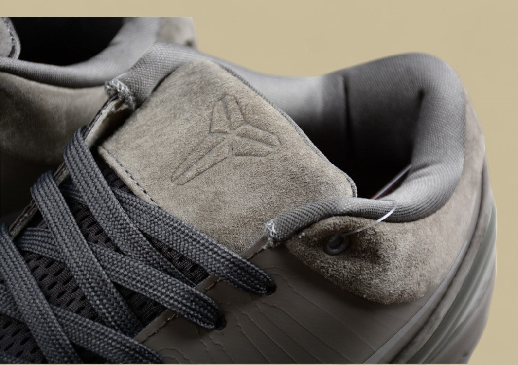 Nike Kobe Ftb Dust Grey Sleek Monochrome Suede Finish With Signature Low-top Design