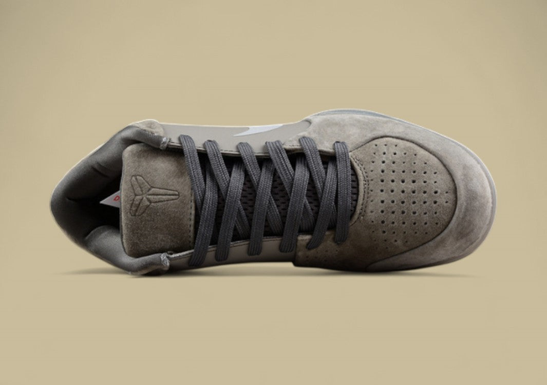 Nike Kobe Ftb Dust Grey Sleek Monochrome Suede Finish With Signature Low-top Design