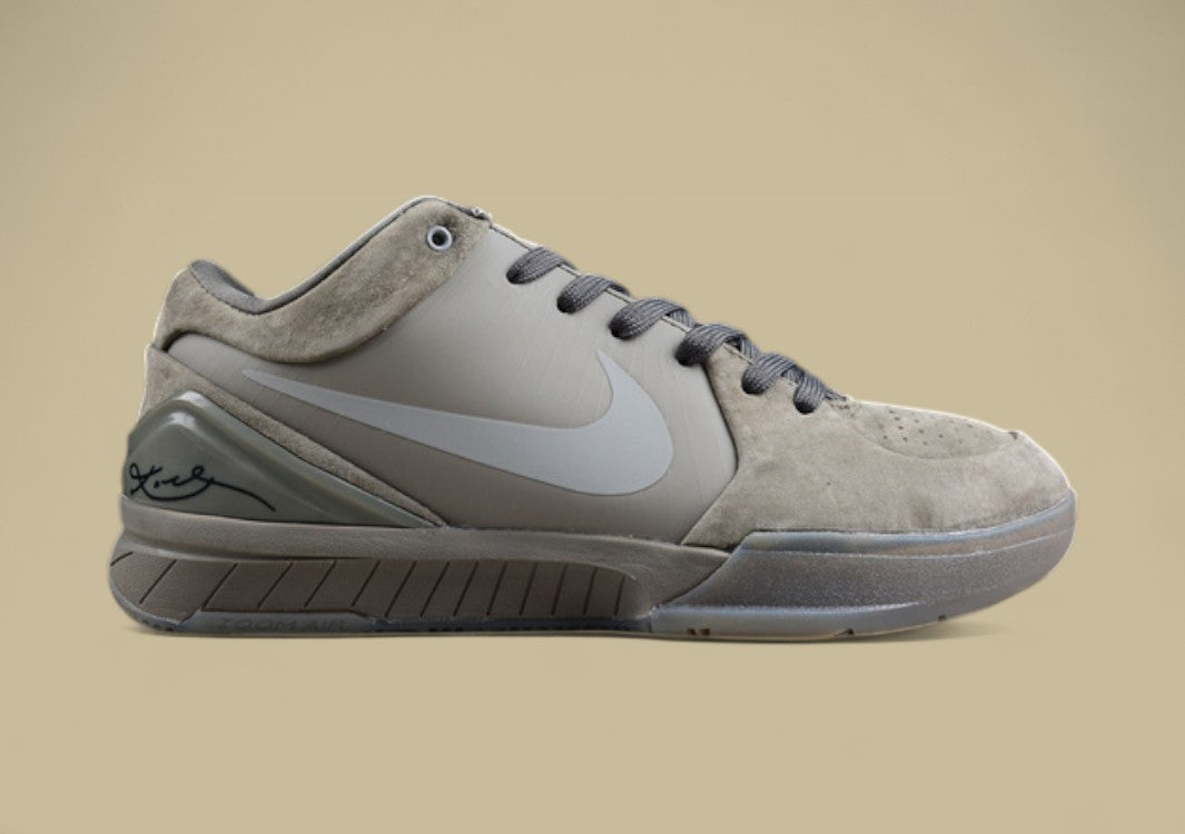 Nike Kobe Ftb Dust Grey Sleek Monochrome Suede Finish With Signature Low-top Design