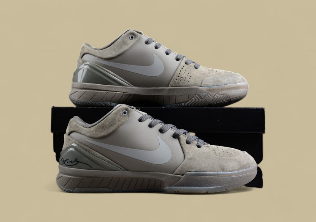 Nike Kobe Ftb Dust Grey Sleek Monochrome Suede Finish With Signature Low-top Design