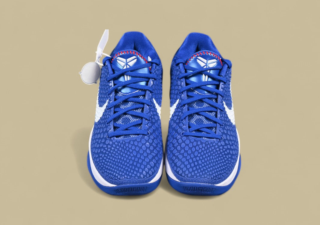 Nike Kobe "Game Royal" Blue White Basketball Shoes with Red Detailing