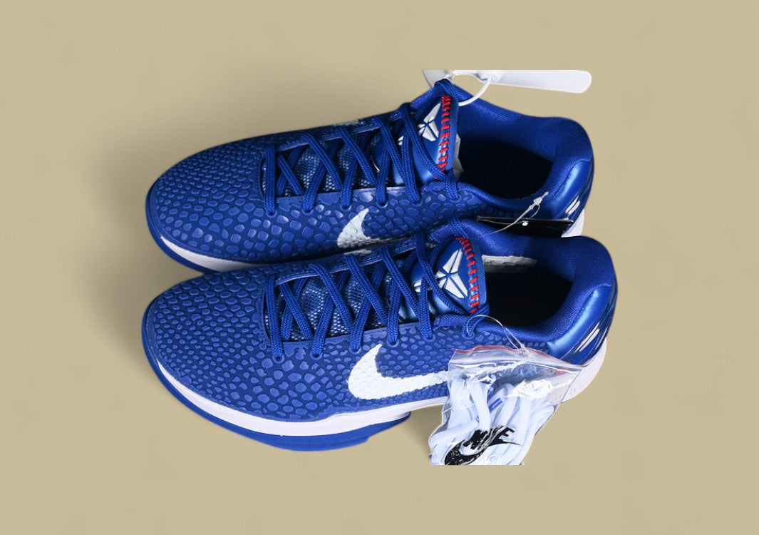 Nike Kobe "Game Royal" Blue White Basketball Shoes with Red Detailing