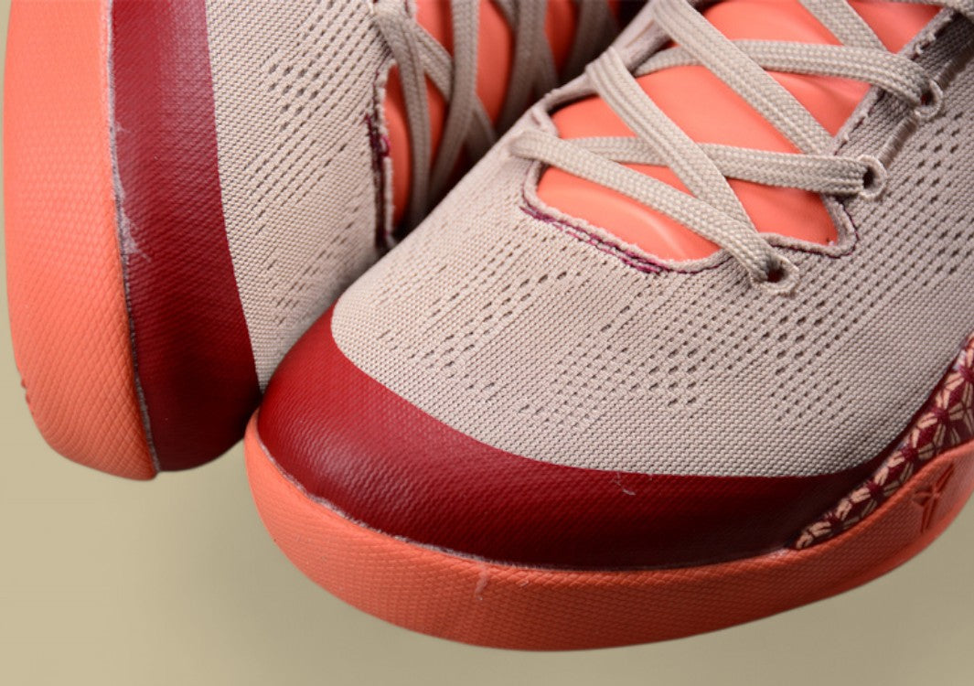 Nike Kobe Grey Red Orange Basketball Shoes Dynamic Colorway With Signature Low-top Design