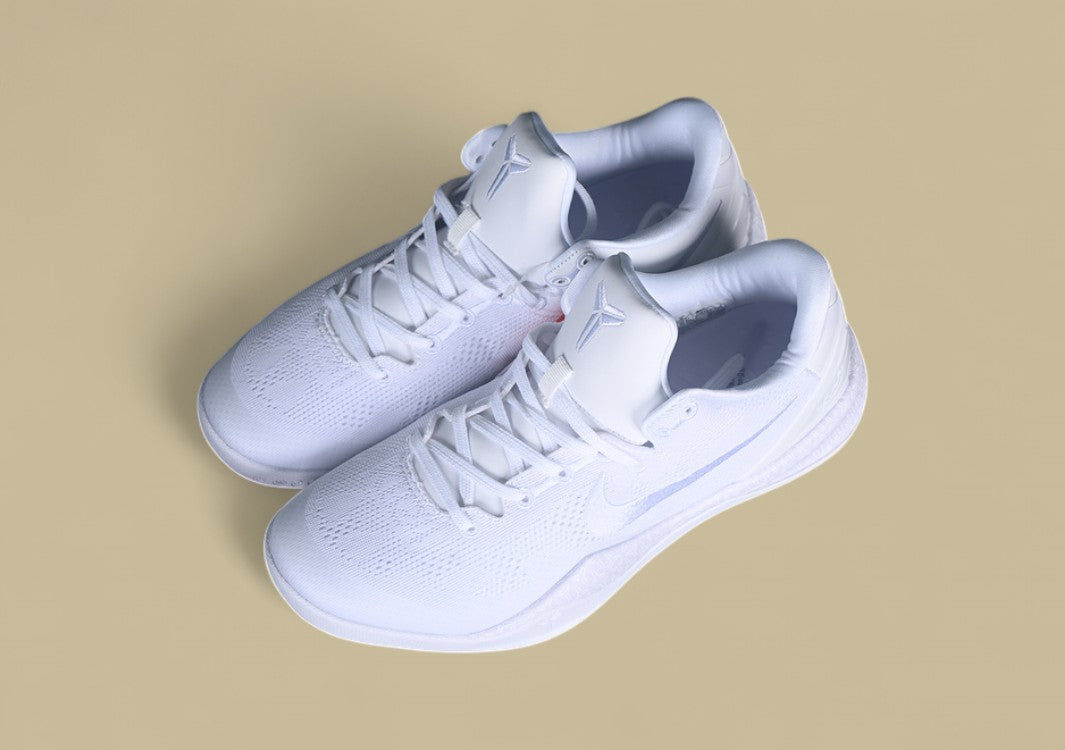Nike Kobe "Halo" White Sleek Triple White Tribute Basketball Shoe