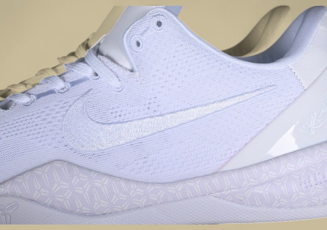 Nike Kobe "Halo" White Sleek Triple White Tribute Basketball Shoe