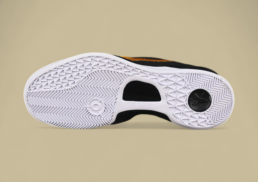 Nike Kobe "Lakers Away" Black University Gold White Court Purple Classic Low-Top Basketball Shoe in Lakers Road Colors