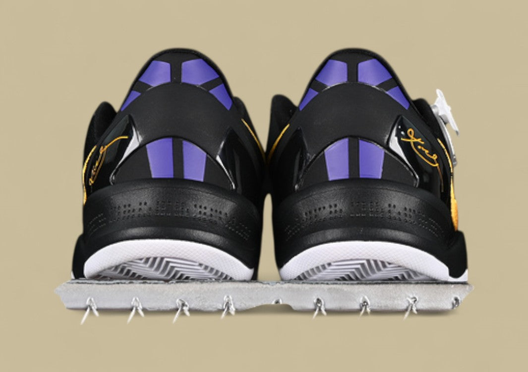 Nike Kobe "Lakers Away" Black University Gold White Court Purple Classic Low-Top Basketball Shoe in Lakers Road Colors