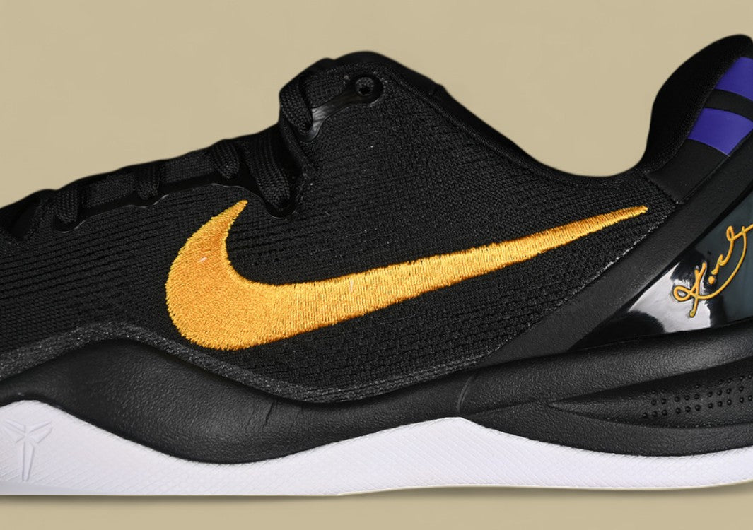 Nike Kobe "Lakers Away" Black University Gold White Court Purple Classic Low-Top Basketball Shoe in Lakers Road Colors