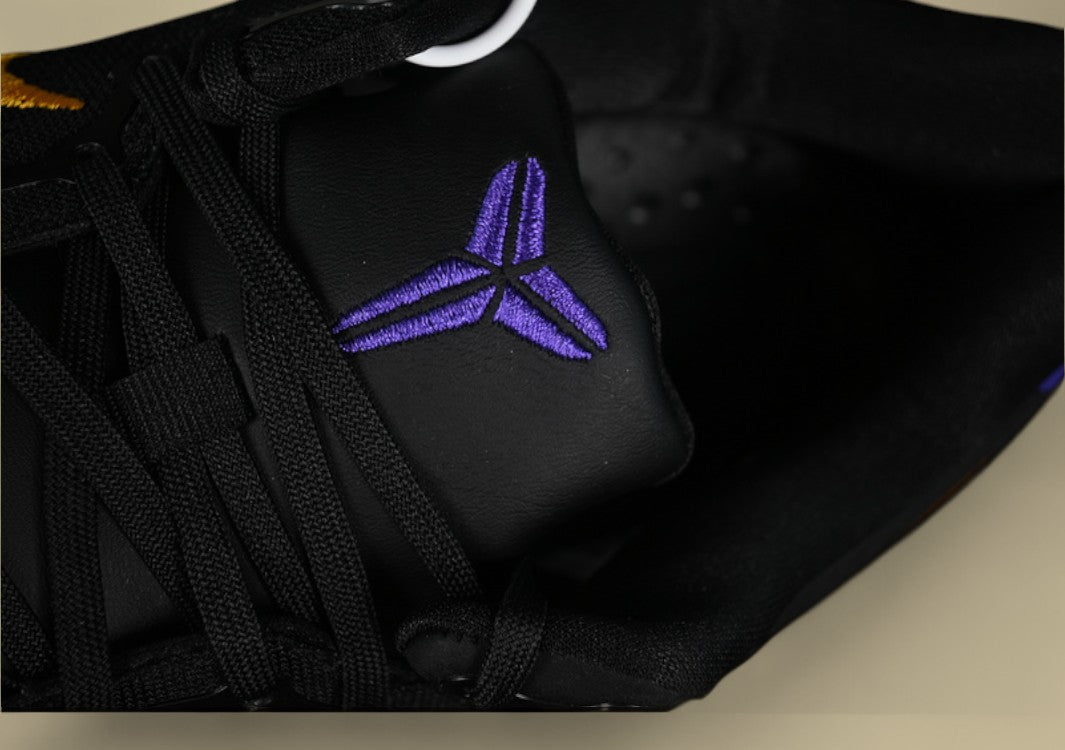 Nike Kobe "Lakers Away" Black University Gold White Court Purple Classic Low-Top Basketball Shoe in Lakers Road Colors