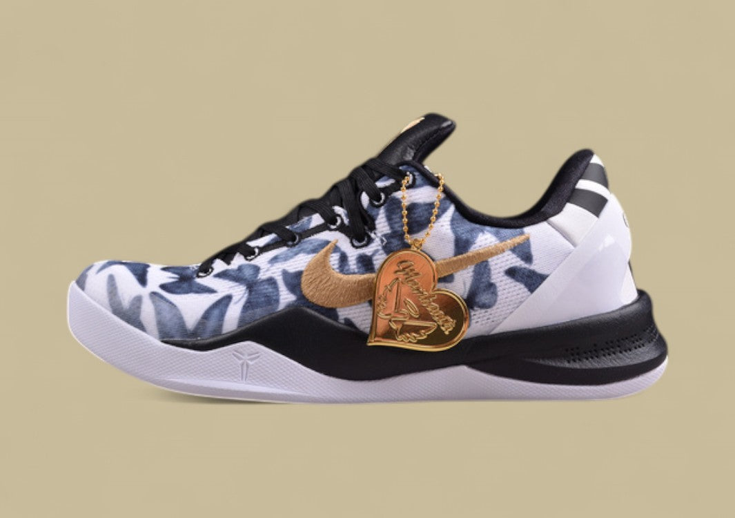 Nike Kobe "Mambacita" White Metallic Gold Black Tribute Edition Low-Top Basketball Shoe Honoring Gigi Bryant