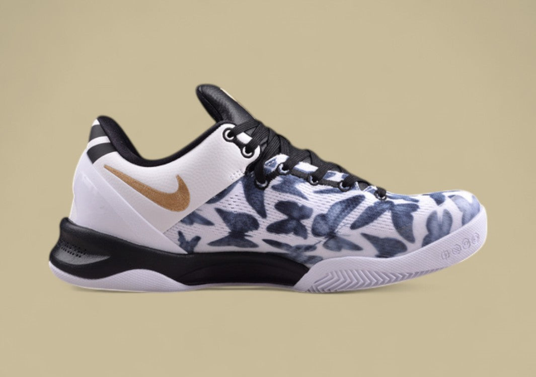 Nike Kobe "Mambacita" White Metallic Gold Black Tribute Edition Low-Top Basketball Shoe Honoring Gigi Bryant