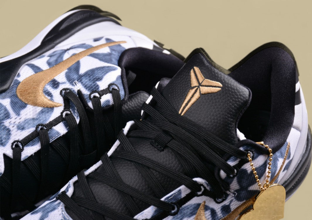 Nike Kobe "Mambacita" White Metallic Gold Black Tribute Edition Low-Top Basketball Shoe Honoring Gigi Bryant