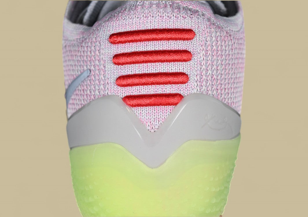 Nike Kobe Nxt 360 Pink Red Grey Green Flyknit Upper With Glow Sole and Futuristic Build