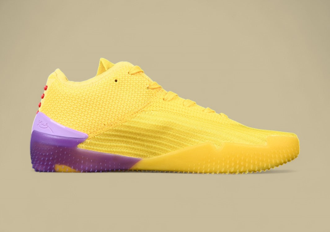 Nike Kobe Nxt 360 Purple Yellow White Red Bold Flyknit Build With Vibrant Gradient Sole