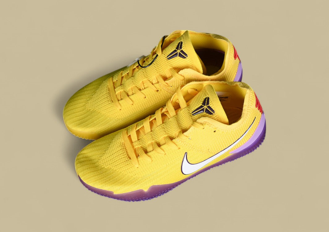 Nike Kobe Nxt 360 Purple Yellow White Red Bold Flyknit Build With Vibrant Gradient Sole