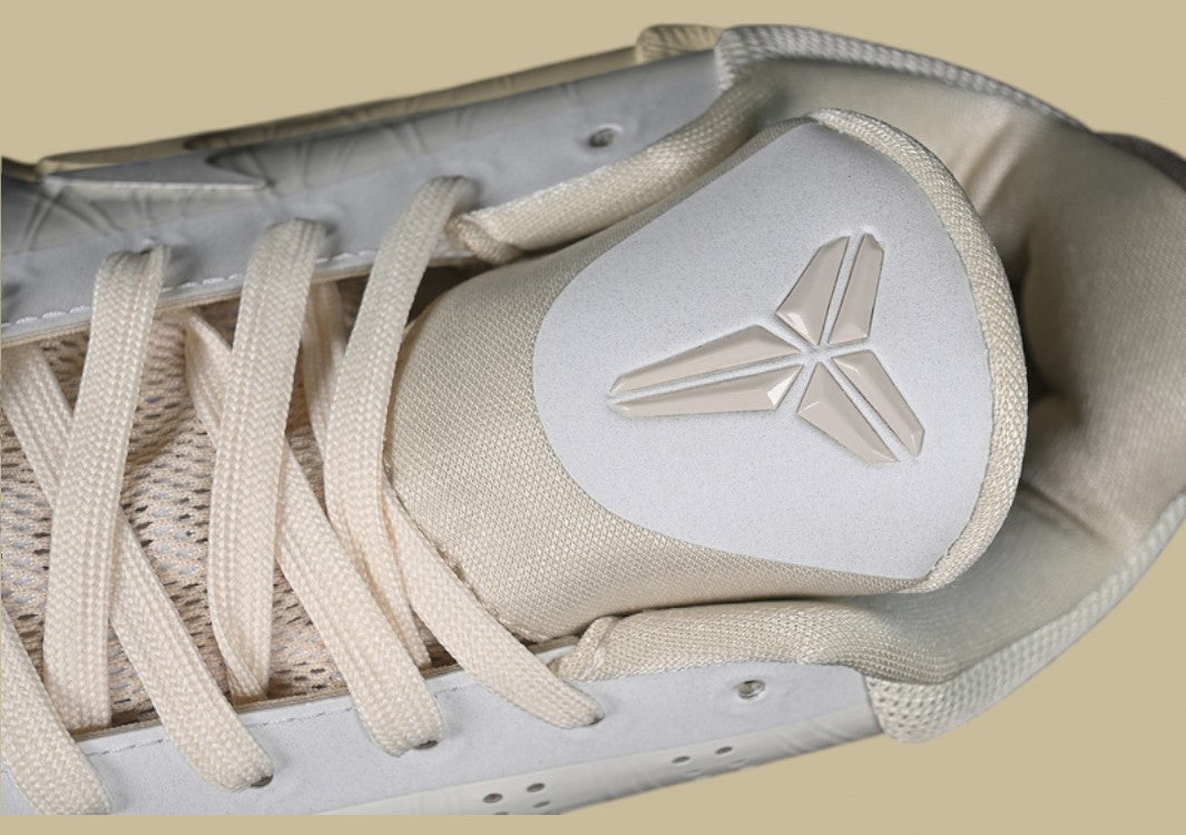 Nike Kobe Off-White "White Beige" Limited Edition Collaborative Low-Top Basketball Sneaker with Signature Deconstructed Style