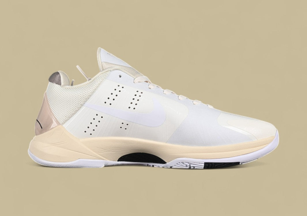 Nike Kobe Off-White "White Beige" Limited Edition Collaborative Low-Top Basketball Sneaker with Signature Deconstructed Style