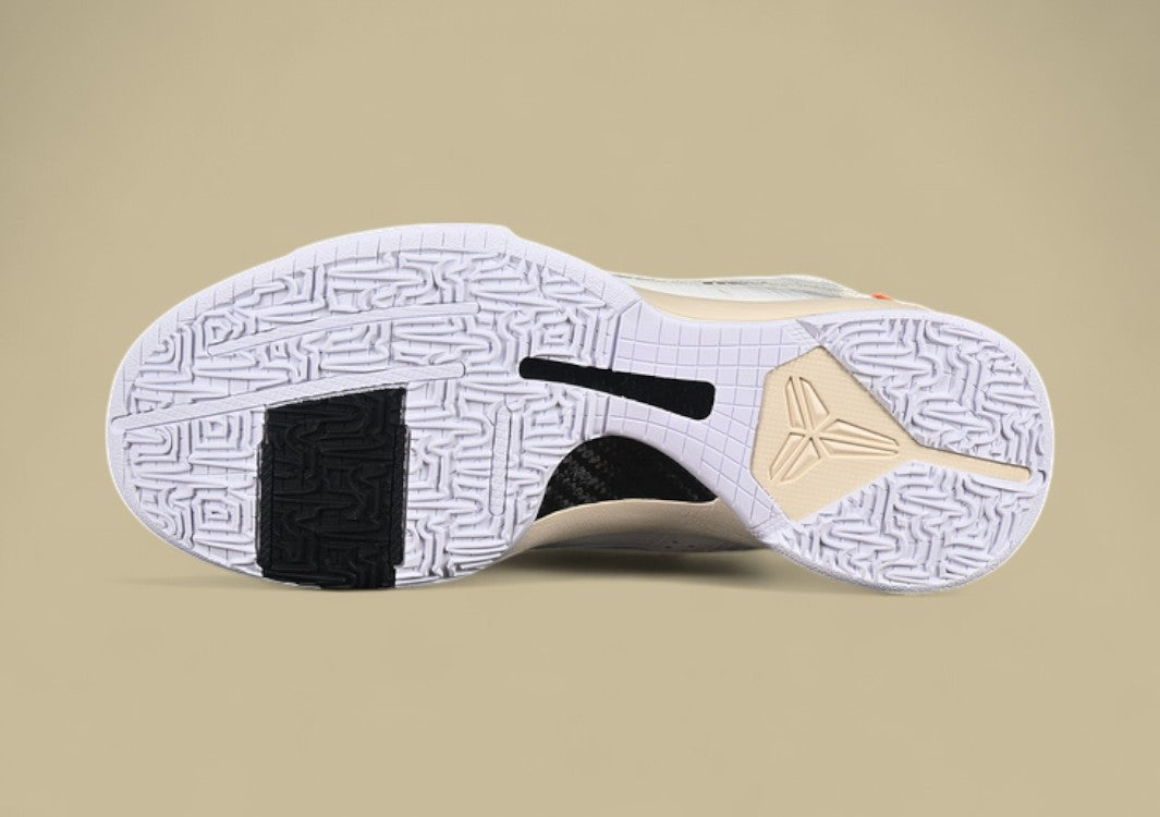 Nike Kobe Off-White "White Beige" Limited Edition Collaborative Low-Top Basketball Sneaker with Signature Deconstructed Style