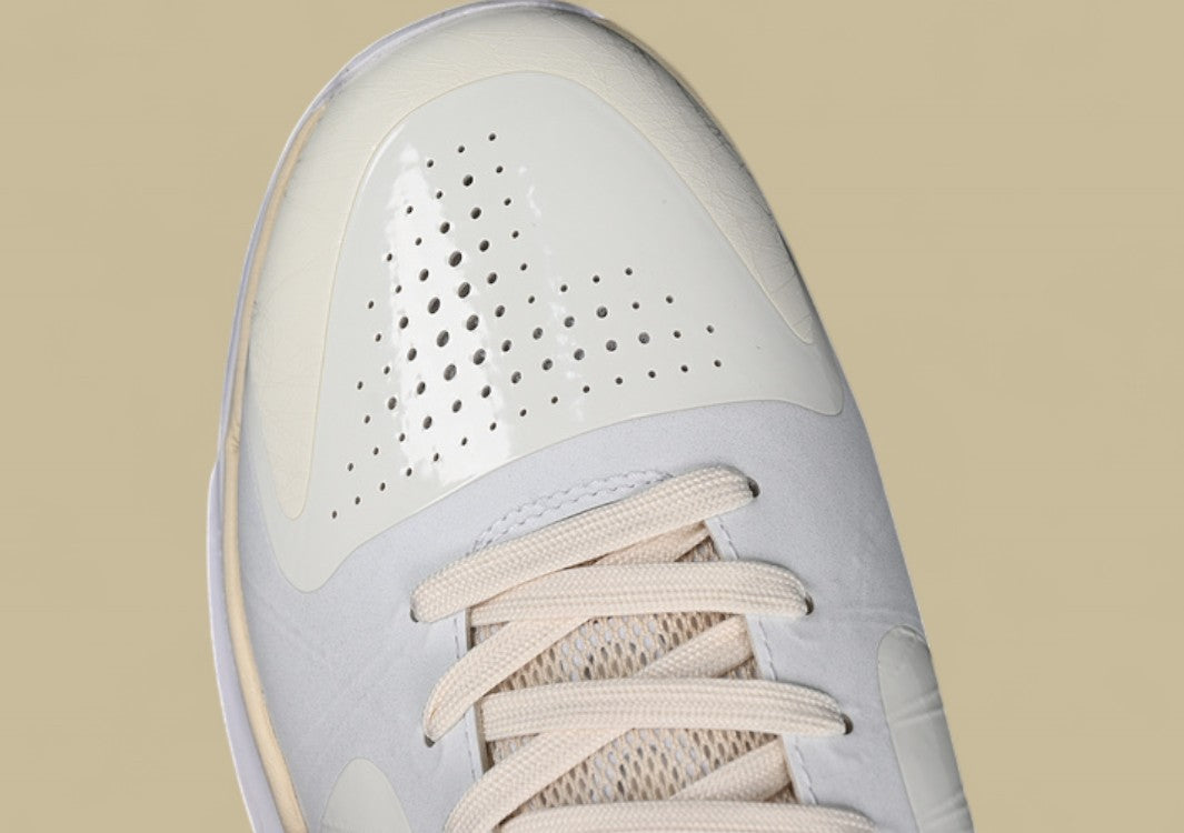 Nike Kobe Off-White "White Beige" Limited Edition Collaborative Low-Top Basketball Sneaker with Signature Deconstructed Style