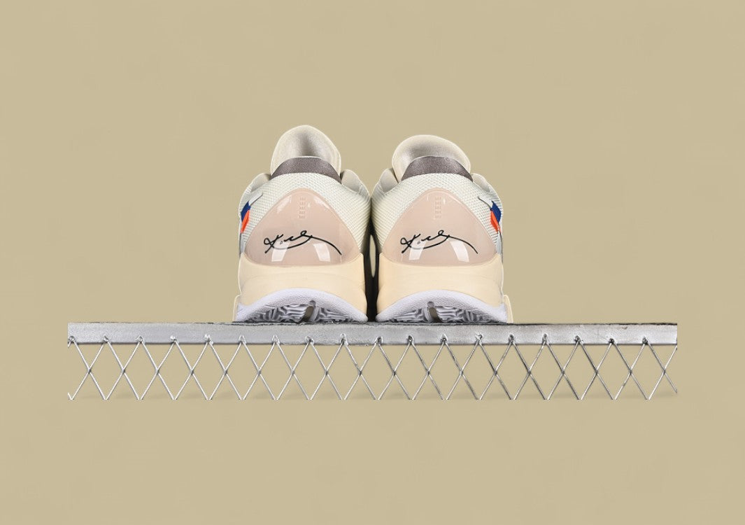 Nike Kobe Off-White "White Beige" Limited Edition Collaborative Low-Top Basketball Sneaker with Signature Deconstructed Style