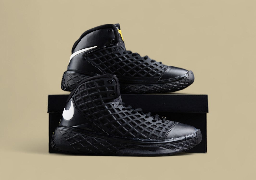 Nike Kobe Orca Black White Anthracite Varsity Maize All-black Cage Design With Bold Accents