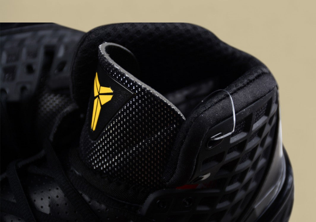 Nike Kobe Orca Black White Anthracite Varsity Maize All-black Cage Design With Bold Accents