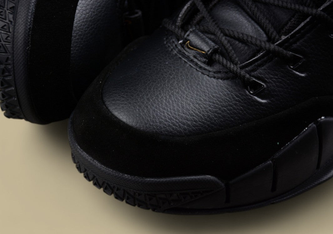 Nike Kobe Protro Black Gold Classic Mid-top Basketball Shoe With Bold Metallic Swoosh Accent