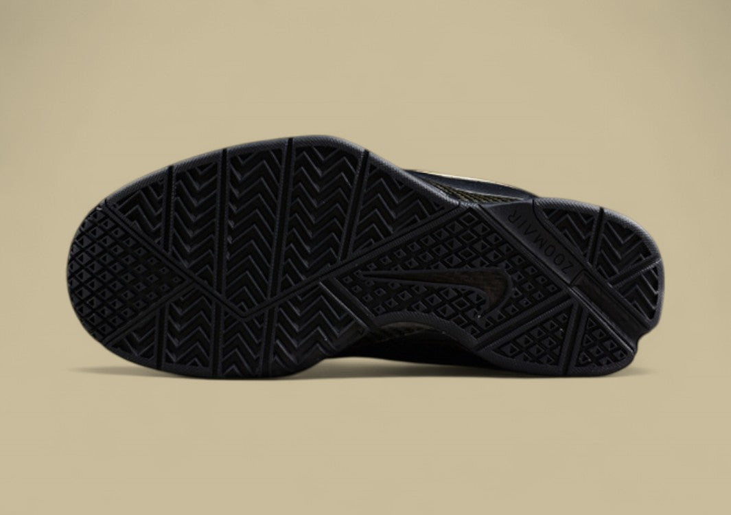 Nike Kobe Protro Black Gold Classic Mid-top Basketball Shoe With Bold Metallic Swoosh Accent