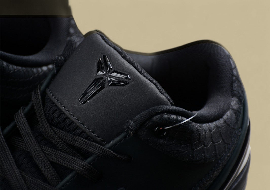Nike Kobe Protro Black Mamba All-black Basketball Shoes With Snakeskin Texture Detailing