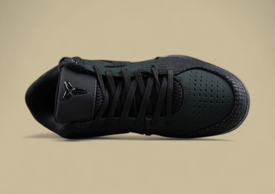 Nike Kobe Protro Black Mamba All-black Basketball Shoes With Snakeskin Texture Detailing