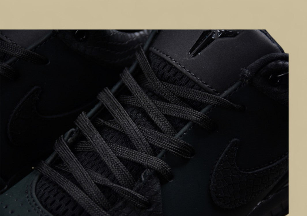 Nike Kobe Protro Black Mamba All-black Basketball Shoes With Snakeskin Texture Detailing