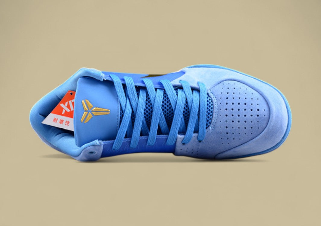 Nike Kobe Protro Blue White Gold Sleek Low-top With Bold Blue Upper and Gold Swoosh