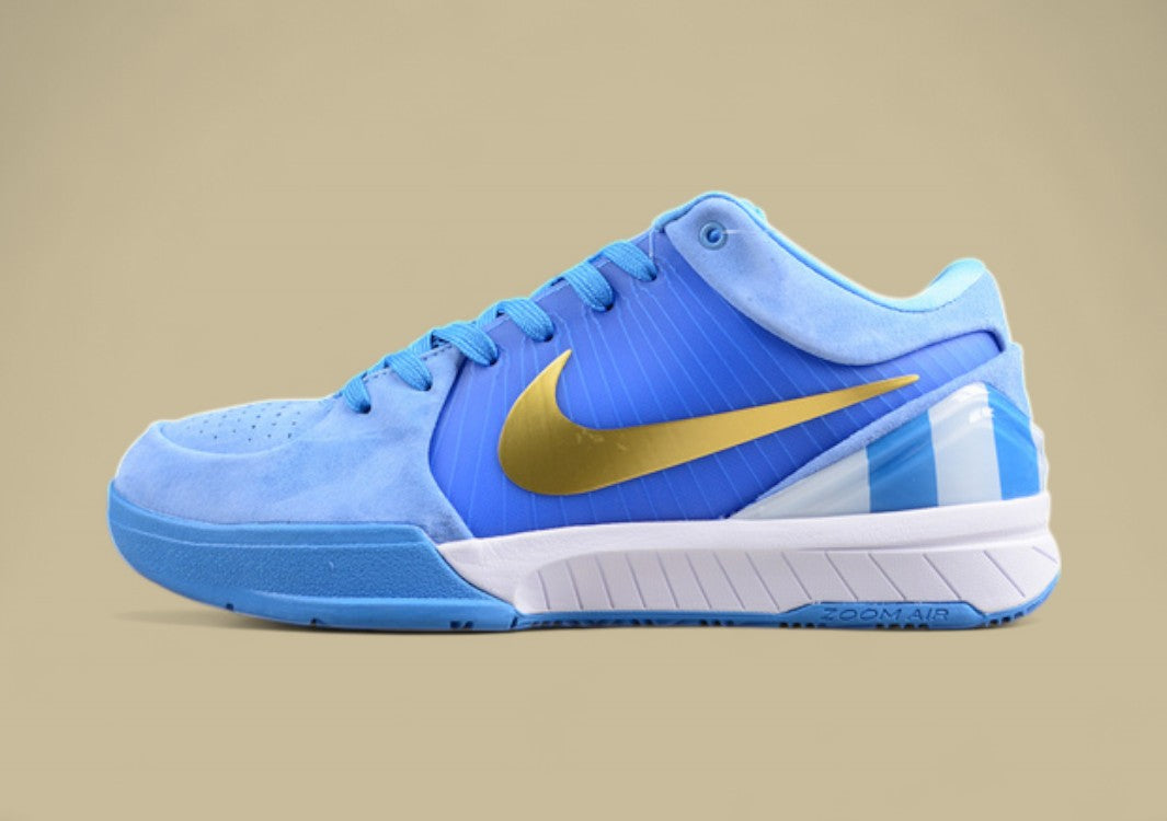 Nike Kobe Protro Blue White Gold Sleek Low-top With Bold Blue Upper and Gold Swoosh