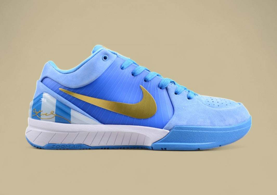 Nike Kobe Protro Blue White Gold Sleek Low-top With Bold Blue Upper and Gold Swoosh