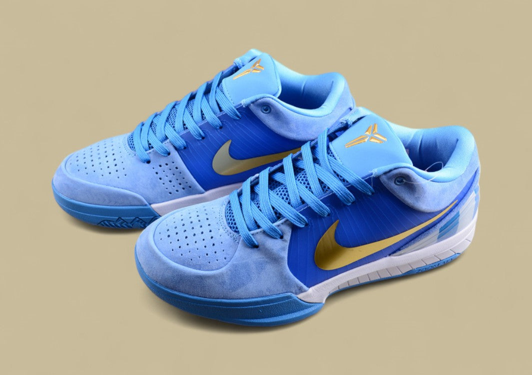 Nike Kobe Protro Blue White Gold Sleek Low-top With Bold Blue Upper and Gold Swoosh