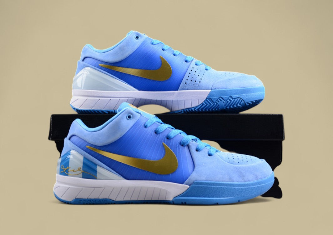 Nike Kobe Protro Blue White Gold Sleek Low-top With Bold Blue Upper and Gold Swoosh