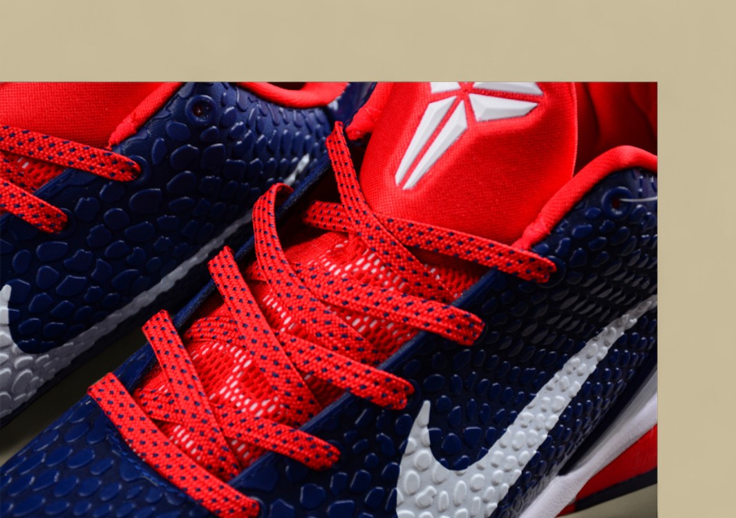 Nike Kobe Protro Blue White Red Scaled Texture Basketball Shoes With Patriotic Color Blocking