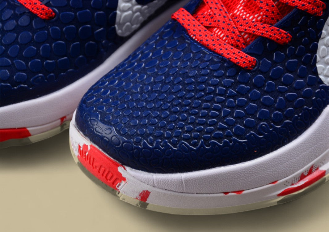 Nike Kobe Protro Blue White Red Scaled Texture Basketball Shoes With Patriotic Color Blocking