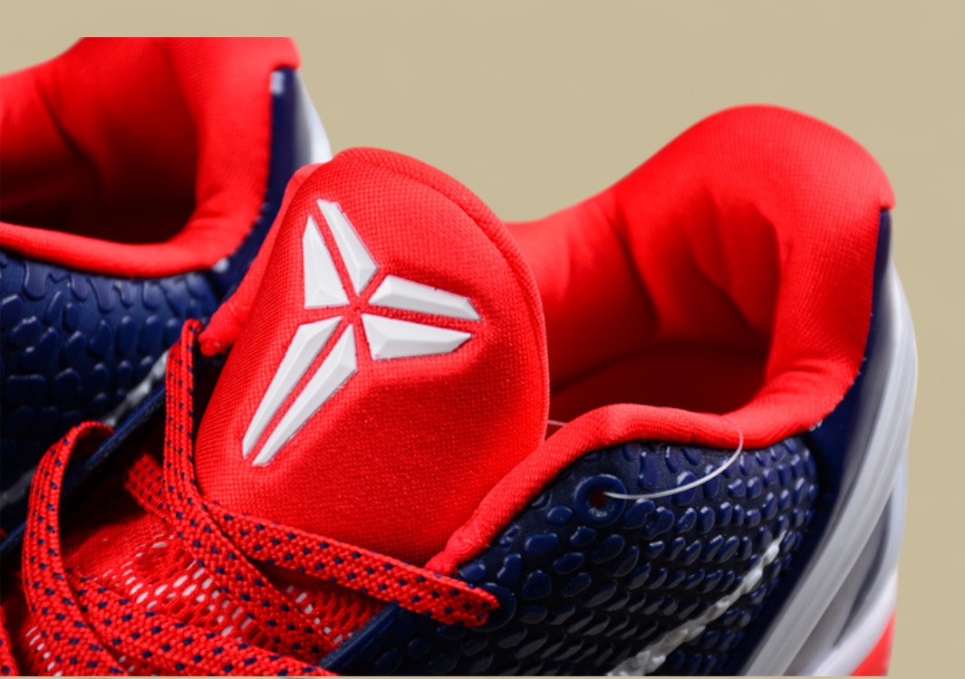 Nike Kobe Protro Blue White Red Scaled Texture Basketball Shoes With Patriotic Color Blocking