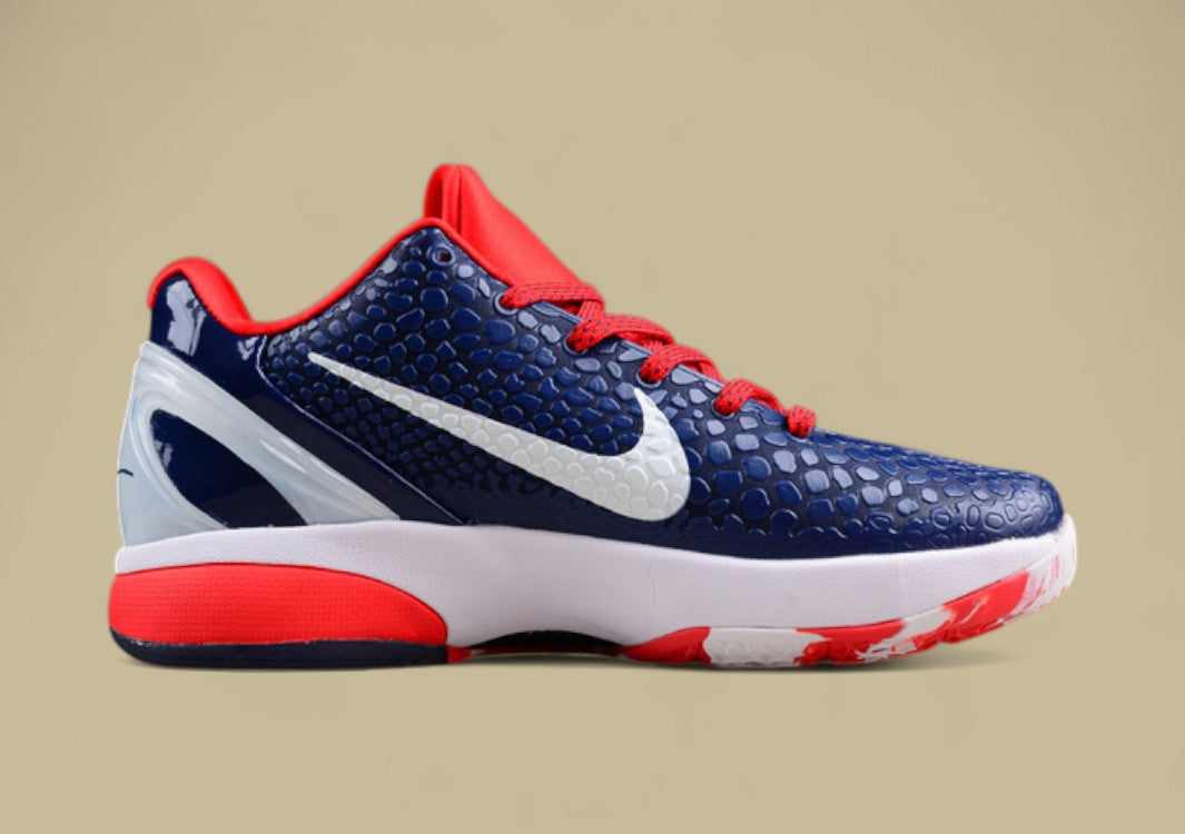 Nike Kobe Protro Blue White Red Scaled Texture Basketball Shoes With Patriotic Color Blocking