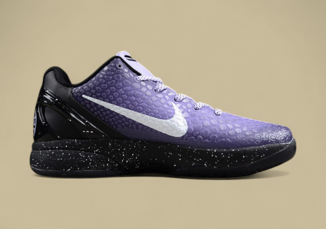 Nike Kobe Protro Eybl White Purple Black Speckled Midsole & Textured Upper With Bold Swoosh