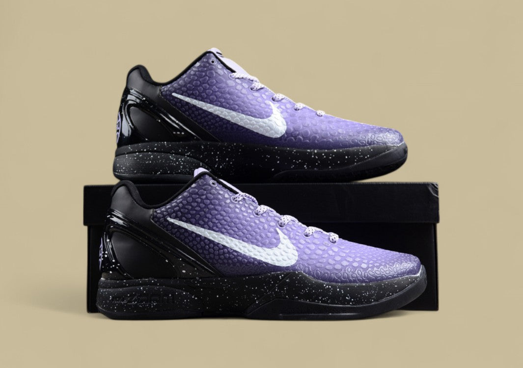 Nike Kobe Protro Eybl White Purple Black Speckled Midsole & Textured Upper With Bold Swoosh