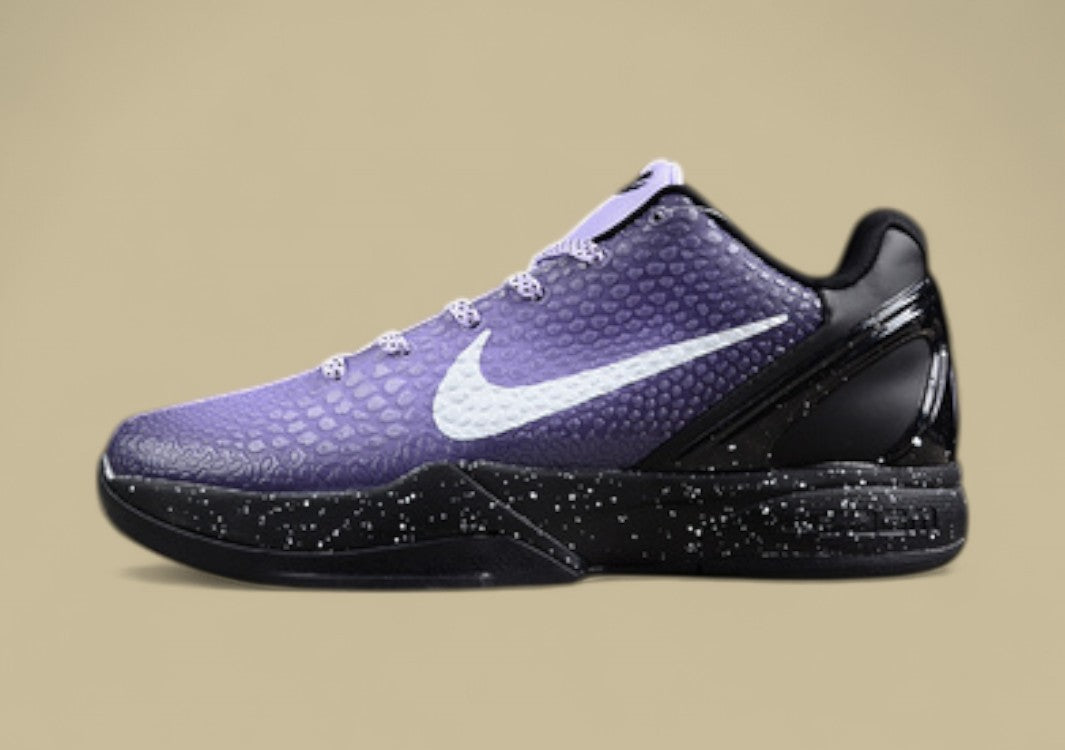 Nike Kobe Protro Eybl White Purple Black Speckled Midsole & Textured Upper With Bold Swoosh
