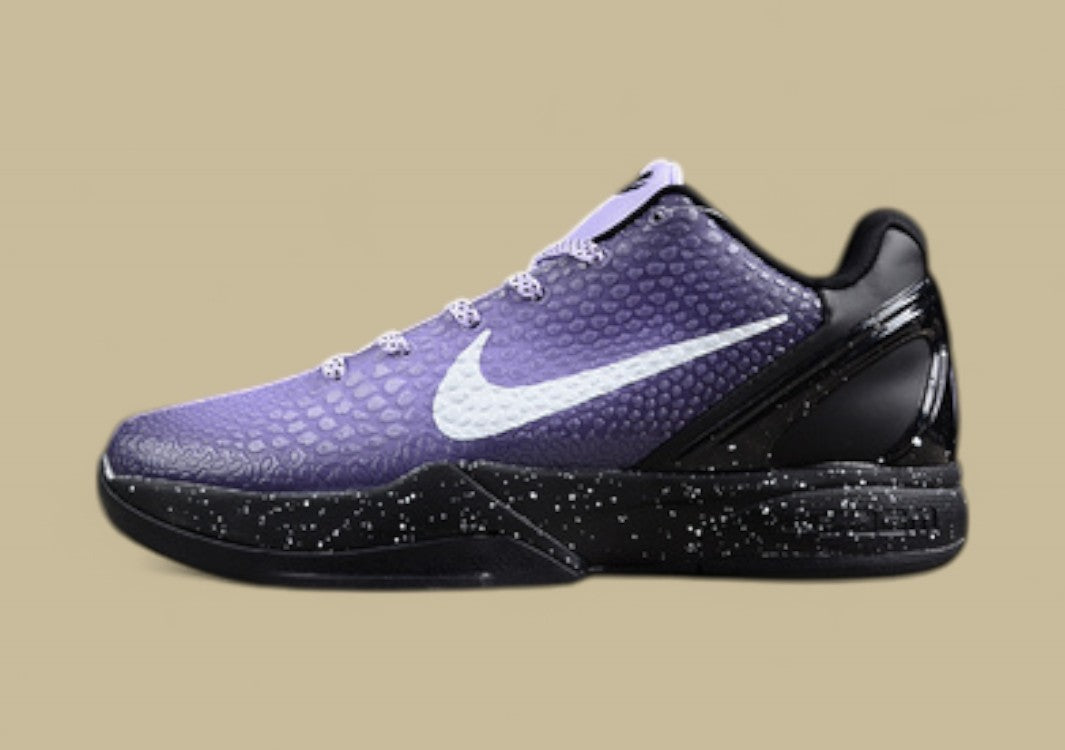 Nike Kobe Protro Eybl White Purple Black Speckled Midsole & Textured Upper With Bold Swoosh