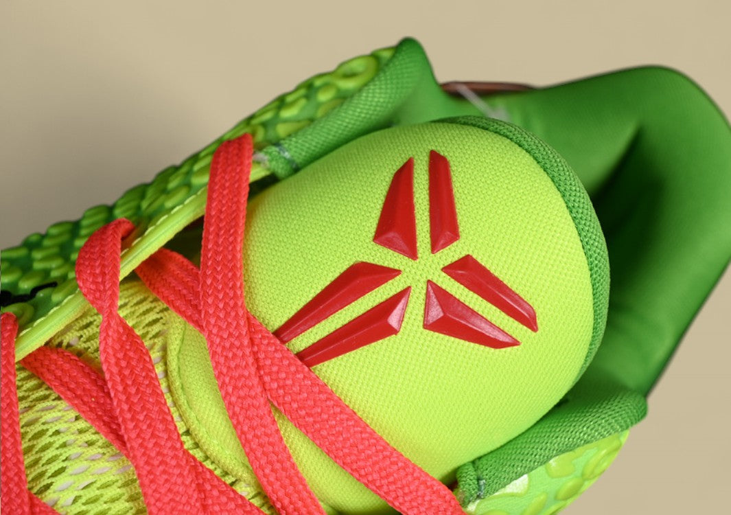 Nike Kobe Protro Green Apple Volt Crimson Black Bold “grinch” Look With Glossy Snakeskin Upper
