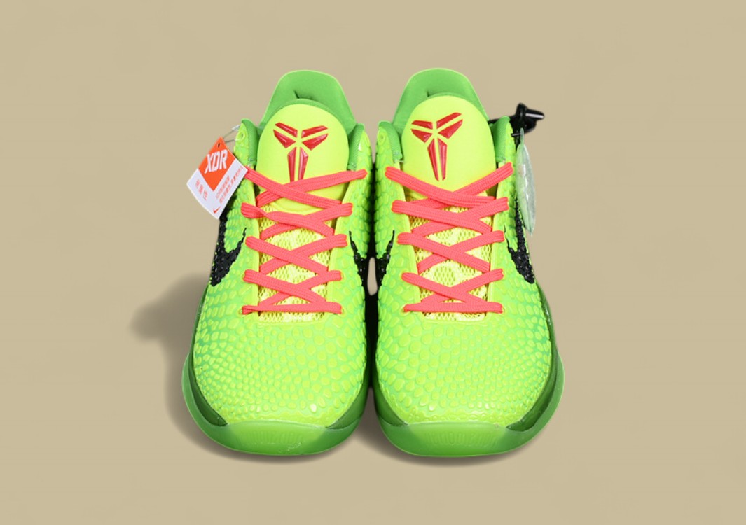Nike Kobe Protro Green Apple Volt Crimson Black Bold “grinch” Look With Glossy Snakeskin Upper