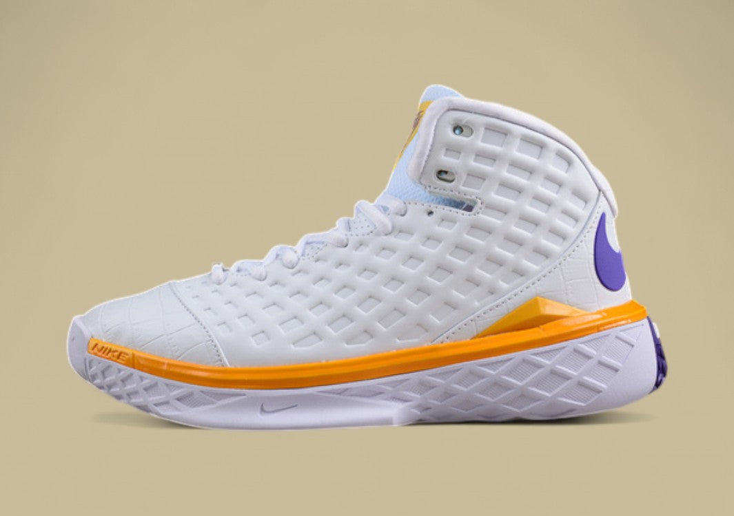 Nike Kobe Protro Mvp White Gold purple Grid Cage Design With Classic Lakers Color Blocking