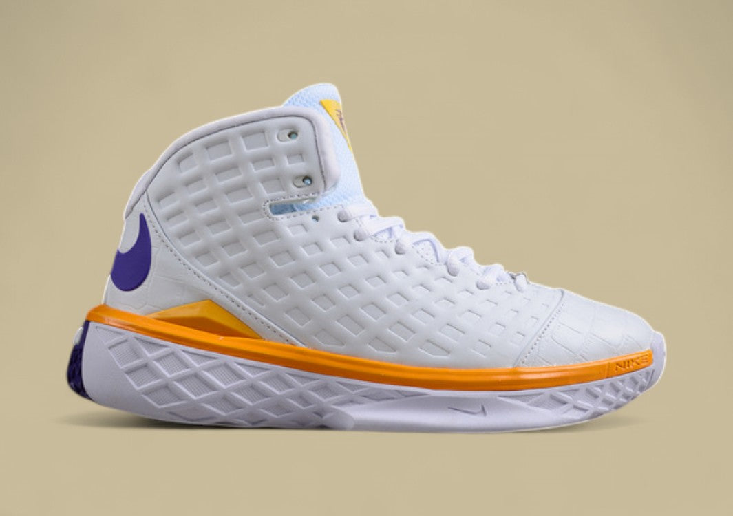 Nike Kobe Protro Mvp White Gold purple Grid Cage Design With Classic Lakers Color Blocking