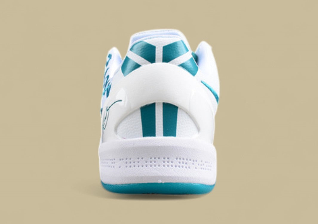 Nike Kobe Protro Radiant Emerald White Green Blue Bold Number Print & Sleek Low-top Style